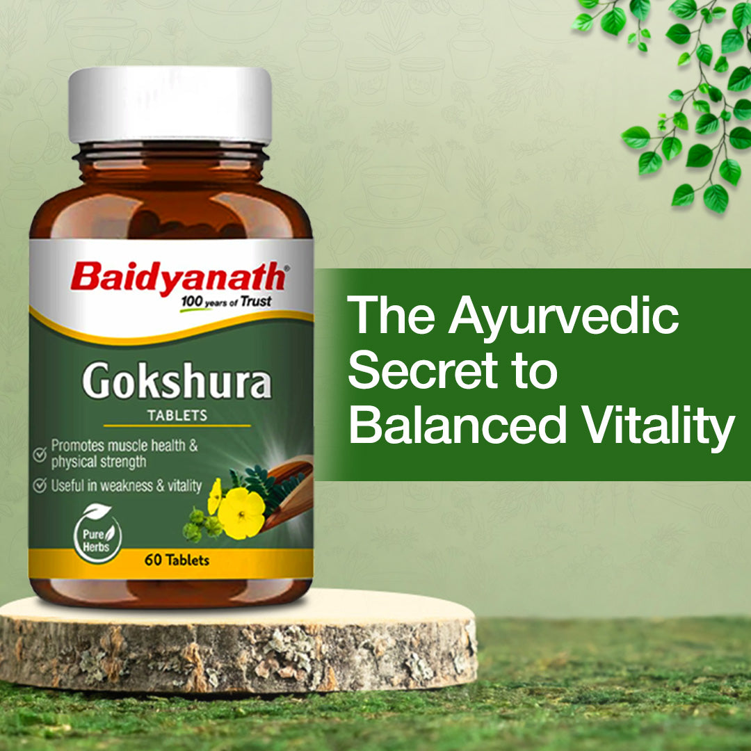 Baidyanath Gokshura Tablets-60 Tablets | Supports Strength & Vitality