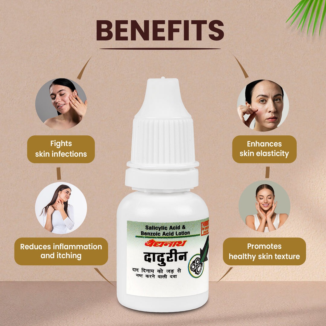 Baidyanath Dadurin Lotion Helps in Skin infections and other skin diseases 10ml (Pack of 10)