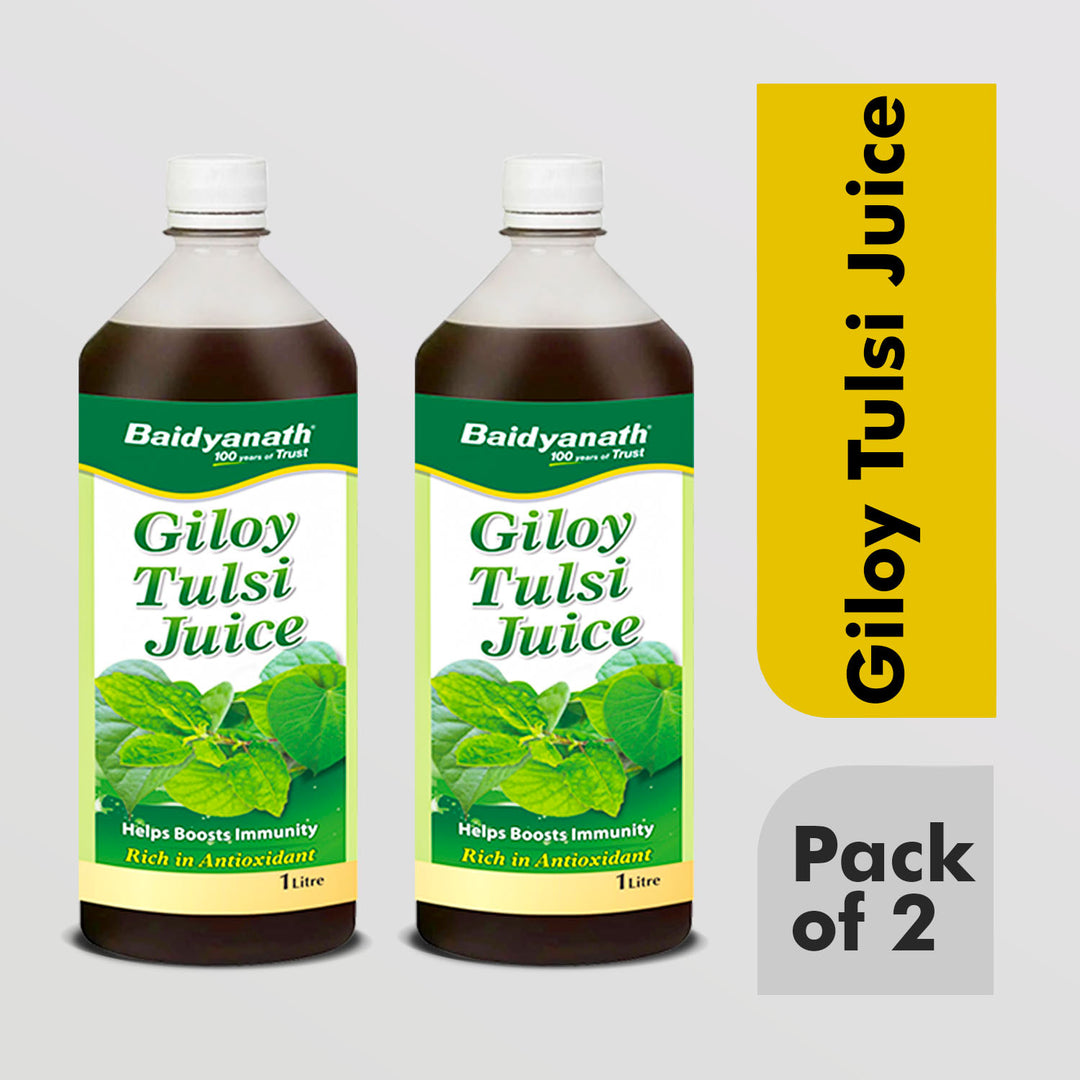 Baidyanath Giloy Tulsi Herbal Juice - 1000ml | Helps Boost Immunity & Promotes Good Health | Supports Respiratory Wellness (Pack of 1)