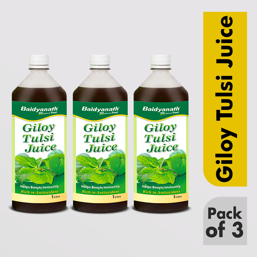 Baidyanath Giloy Tulsi Herbal Juice - 1000ml | Helps Boost Immunity & Promotes Good Health | Supports Respiratory Wellness (Pack of 1)