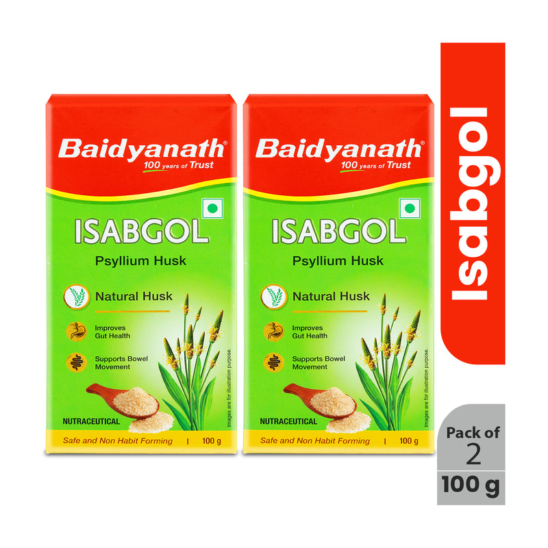 Baidyanath 99% Pure Isabgol (Psyllium Husk) 100g (Pack of 2)