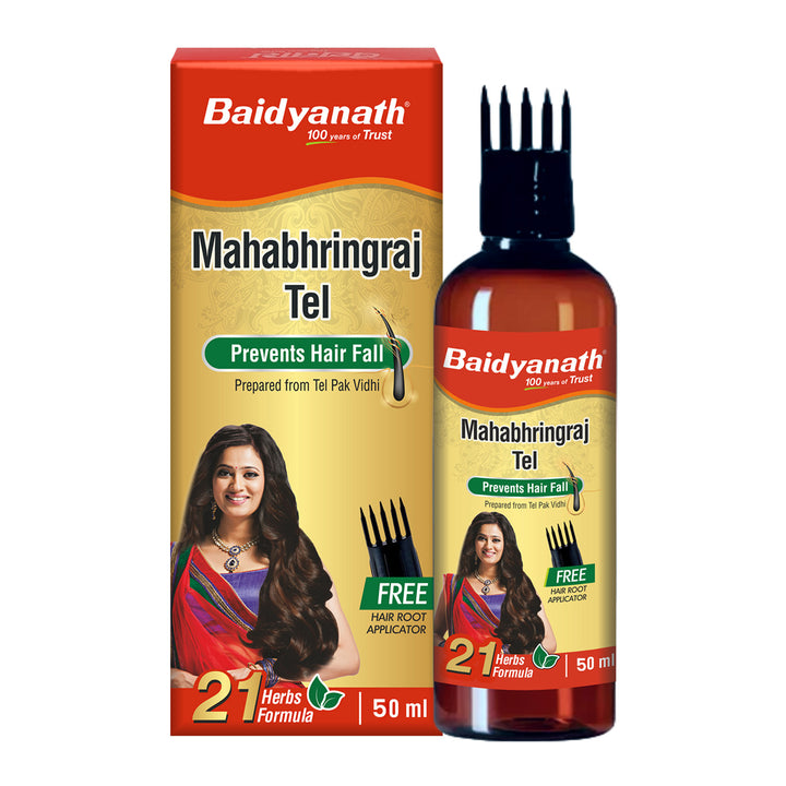 Baidyanath Mahabhringraj Ayurvedic Hair Oil 50ml -Helps for Hair Growth, Nourishment, Complete Hair Care