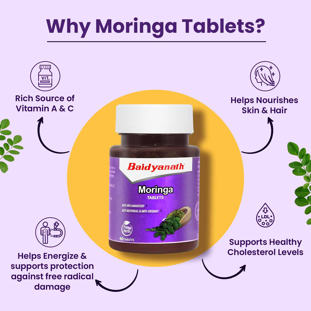 Baidyanath Moringa Tablets (60 Tablets) | Helps in maintaining overall health and wellness