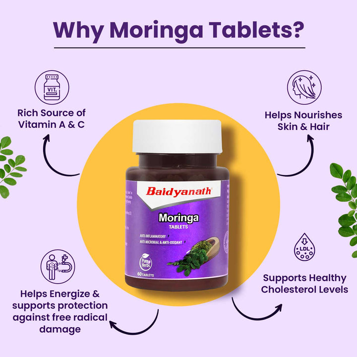 Baidyanath Moringa Tablets (60 Tablets) | Helps in maintaining overall health and wellness