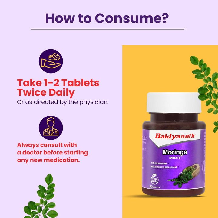Baidyanath Moringa Tablets (60 Tablets) | Helps in maintaining overall health and wellness