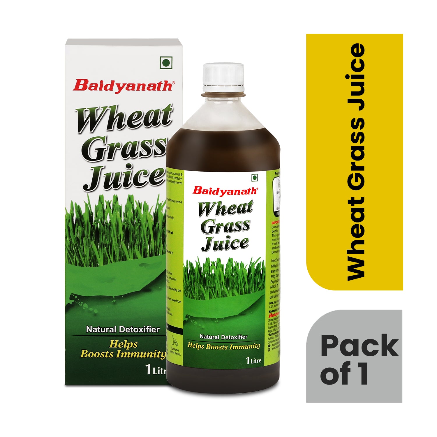 Baidyanath Wheatgrass Juice 1 L Natural Detoxifier Herbal Suppleme