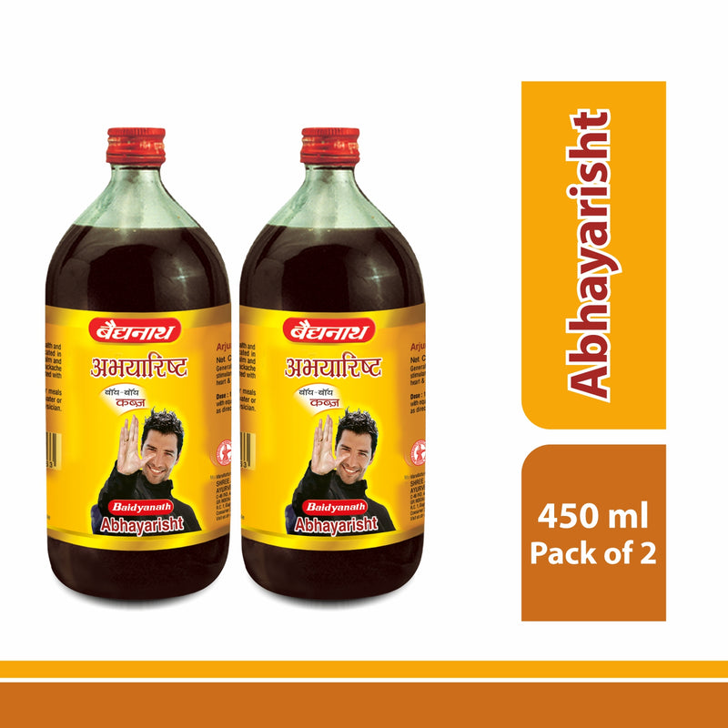 Baidyanath Abhayarisht - 450 ml | Useful in Piles, Constipation and Abdominal Pain Relief (Pack of 1)