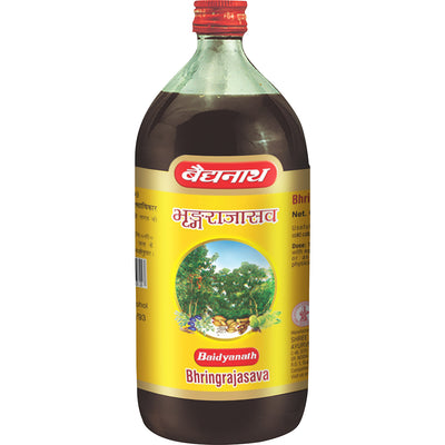 Baidyanath Bhringrajasav (450 ml) | Helps to Manage Common Cold, Cough & Premature Greying of Hair | Maintains Overall Wellbeing (Pack of 1)