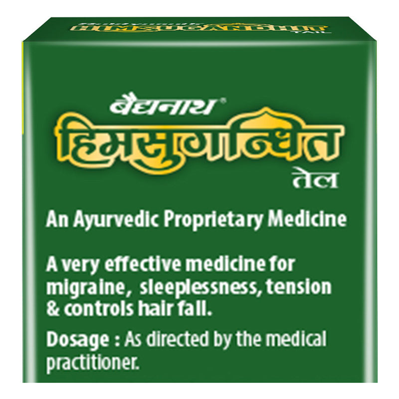 Baidyanath Himsugandhit Tail - 200 ml | Ayurvedic Thanda Tel | Helps to Relieve Headache, Fatigue,Tension & Sleeplessness | Relaxing & Refreshing Cooling Effect (Pack of 1)