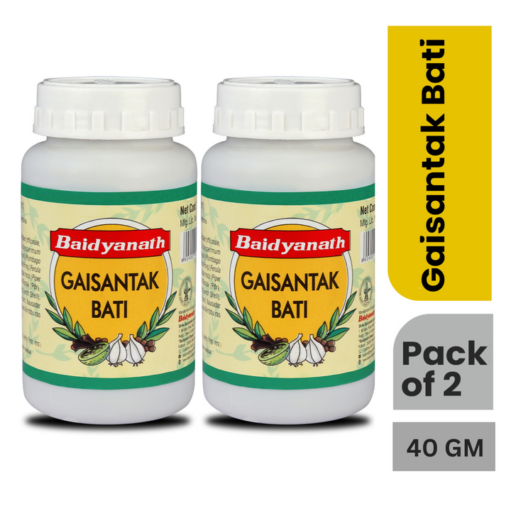 Baidyanath Gaisantak Bati -100gm | Reduces and neutralizes acid levels | Provide Quick relief from common digestive problems like Gas formation, Hyperacidity, and Bloating
