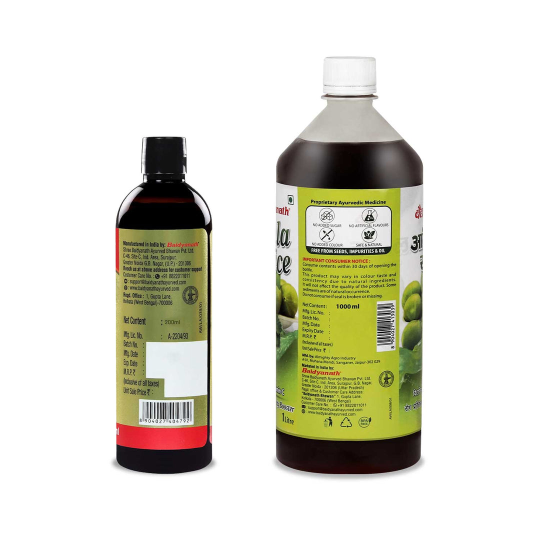 Baidyanath Hair Care Combo for Healthy Hair - Amla Juice 1 LT & Mahabhringraj Oil 200ml  (Pack of 2)
