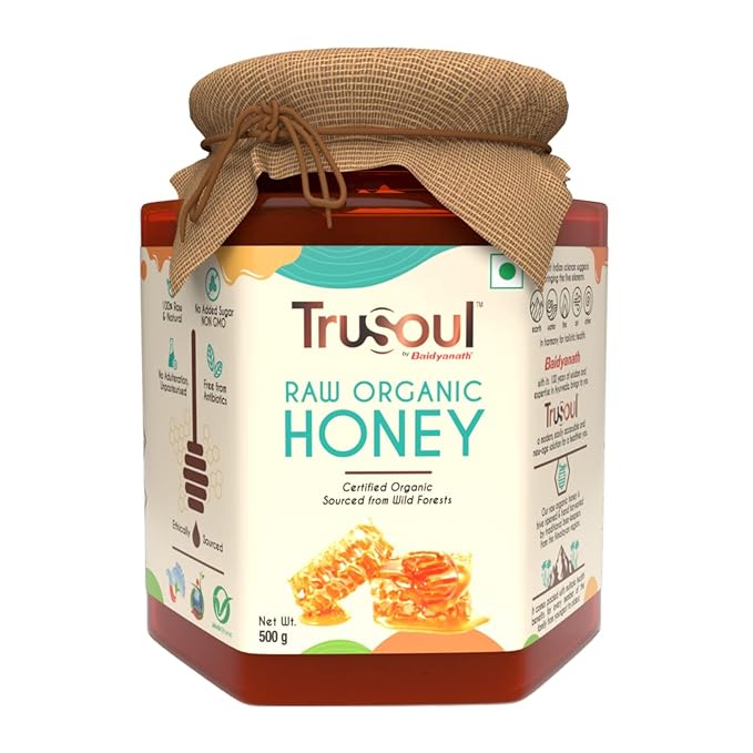 Raw Organic Honey, 500gm (Glass Bottle)| Certified Organic Honey sourced from Himalayas