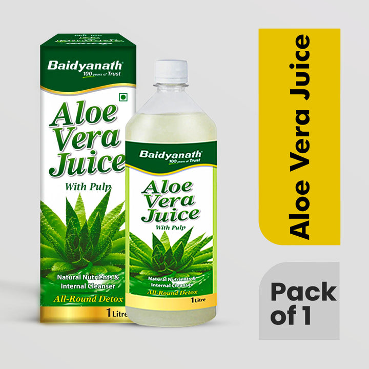 Baidyanath aloe vea juice pack of 1 bottel and box