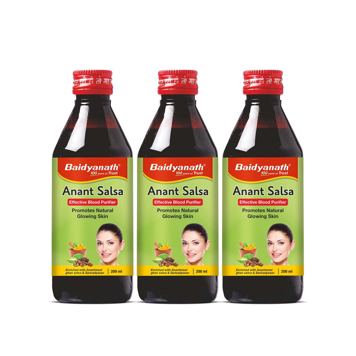 Baidyanath Anant Salsa an effective blood purifier for healthy glowing skin 200 ml