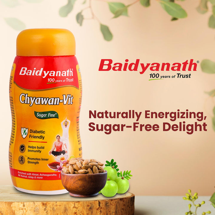 Baidyanath Sugarfree Chyawan-Vit Specially Formulated Chyawanprash With No Added Sugar- With Benefits Of Amla, Ashwagandha And Almonds| Ayurvedic Immunity Booster