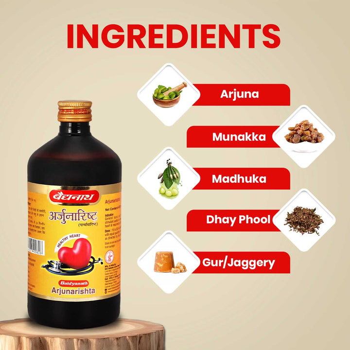 Baidyanath Arjunarishta (450 ml) for Healthy Heart and Digestion, helps to maintains Blood pressure