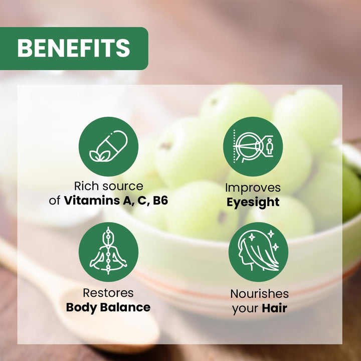 Benefits  of amla (vitamins, eyesight, body balance, hair)