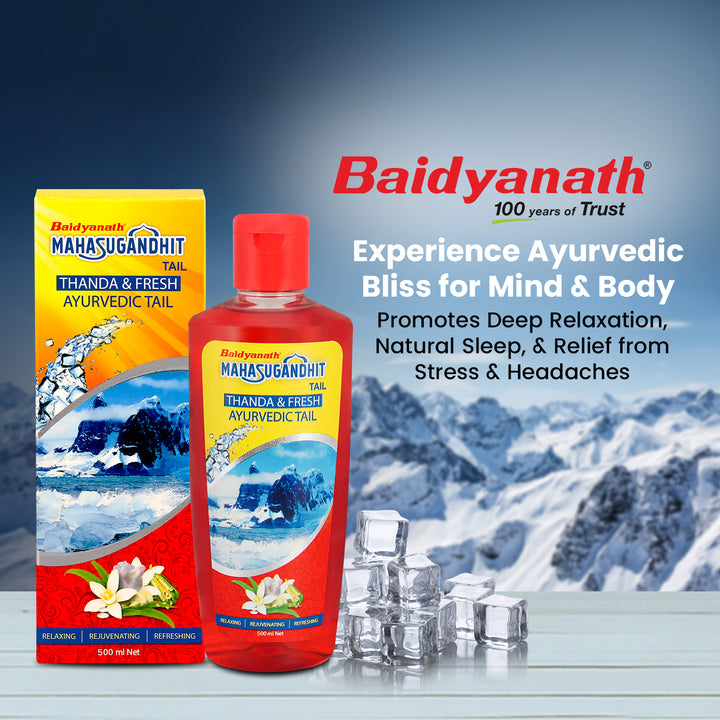 Baidyanath Mahasugandhit Tail – 500 ml Ayurvedic Oil | Helps to Calms the mind, Induces Deep Relaxation