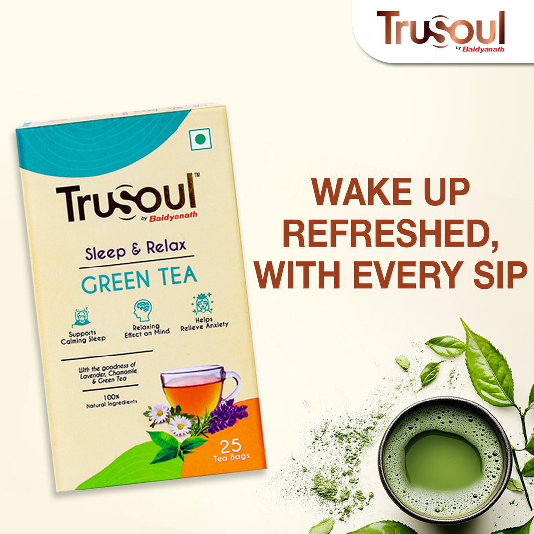 TruSoul By Baidyanath Natural Herbal Sleep and Relax Green Tea-25 bags