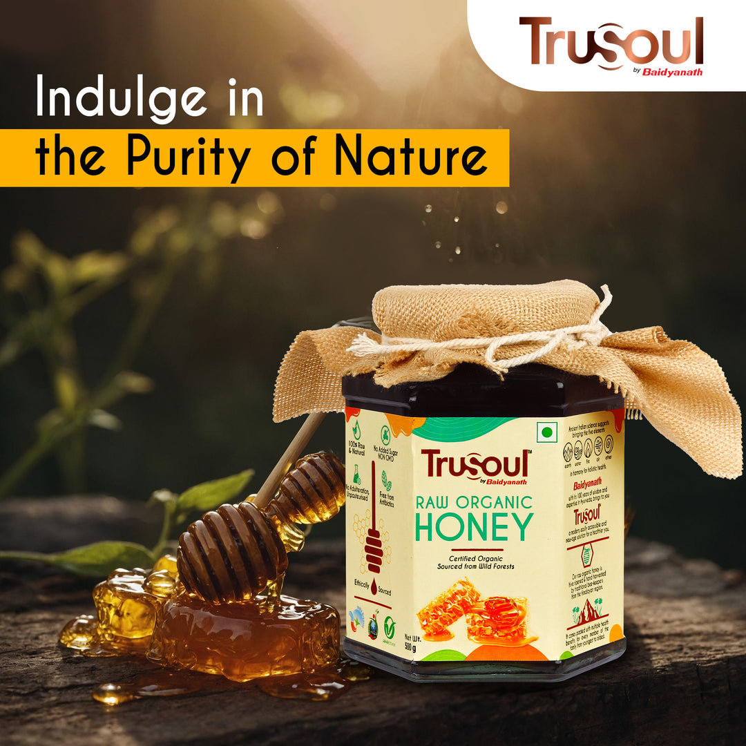 Raw Organic Honey, 500gm (Glass Bottle)| Certified Organic Honey sourced from Himalayas