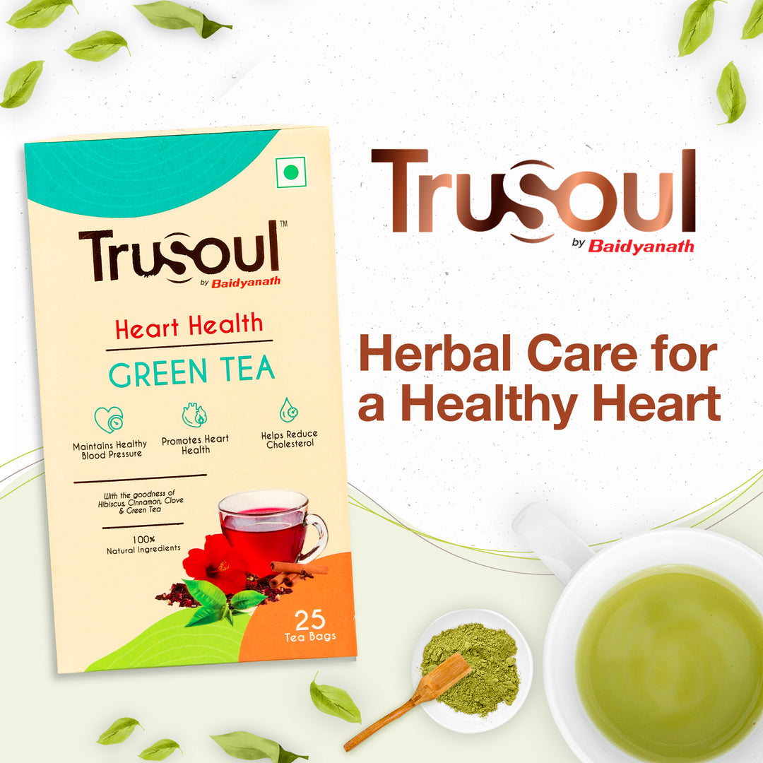 TruSoul By Baidyanath Natural Herbal Heart and Health Green Tea -25 bags