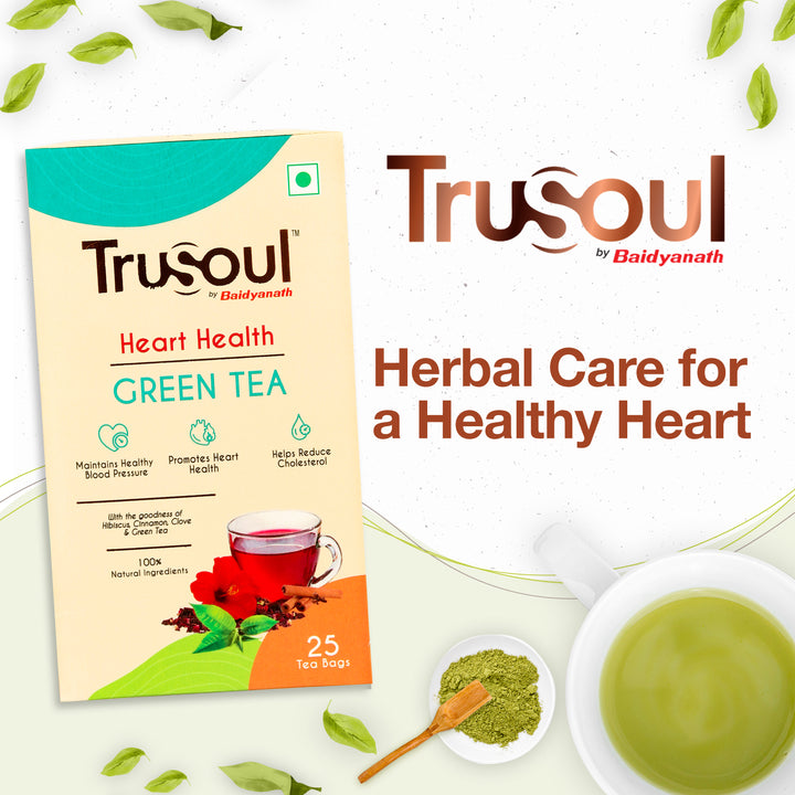 TruSoul By Baidyanath Natural Herbal Heart and Health Green Tea -25 bags