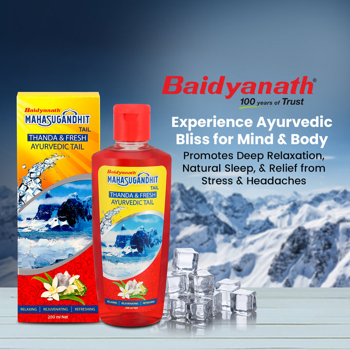 Baidyanath Mahasugandhit Tail – 200 ml Ayurvedic Oil | Helps to Calms the mind, Induces Deep Relaxation