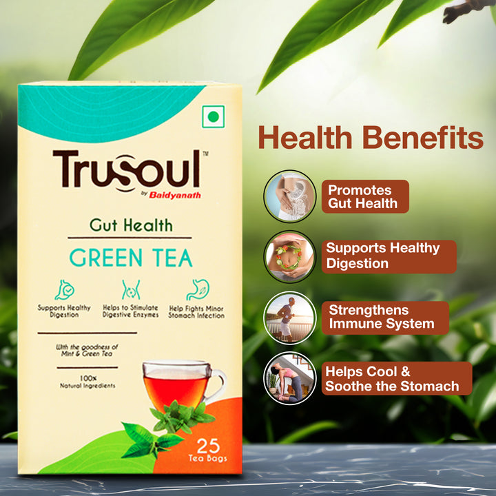 TruSoul By Baidyanath Natural Herbal Gut Health Green Tea- 25 bags