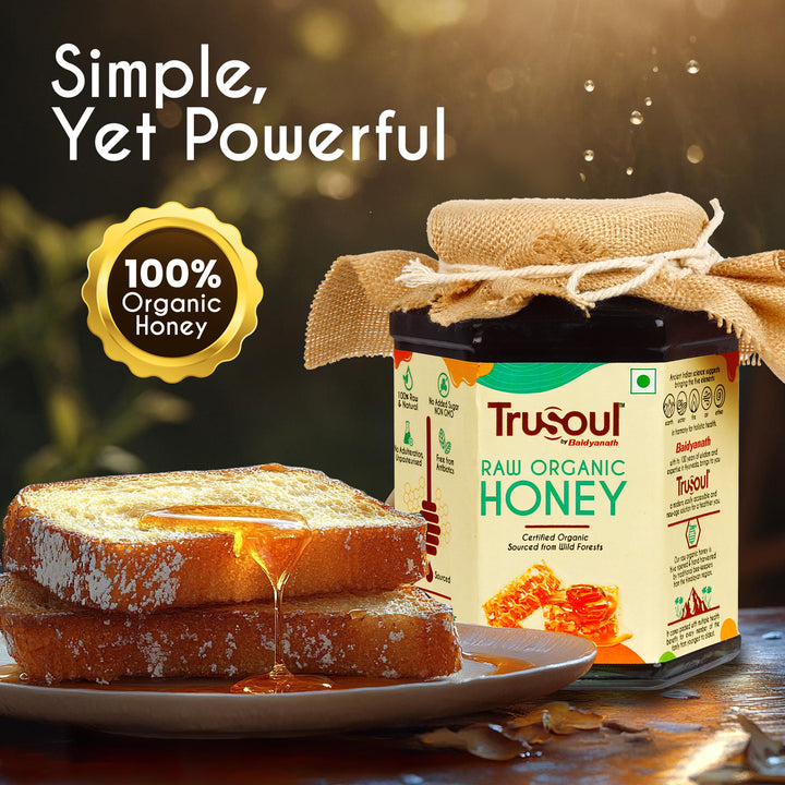 Raw Organic Honey, 500gm (Glass Bottle)| Certified Organic Honey sourced from Himalayas