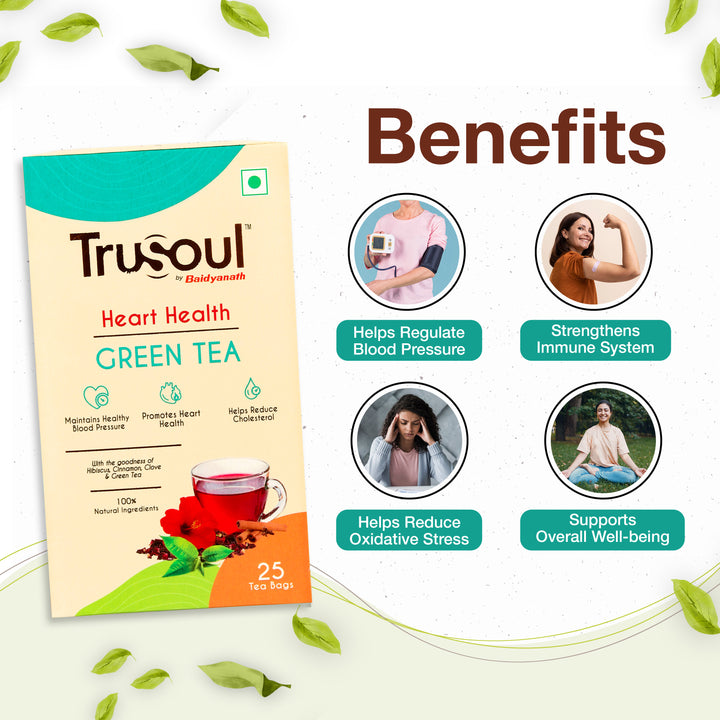 TruSoul By Baidyanath Natural Herbal Heart and Health Green Tea -25 bags