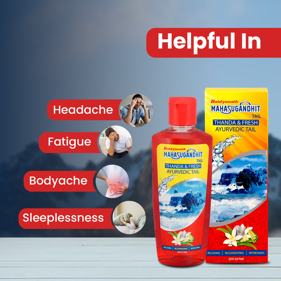 Baidyanath Mahasugandhit Tail – 200 ml Ayurvedic Oil | Helps to Calms the mind, Induces Deep Relaxation