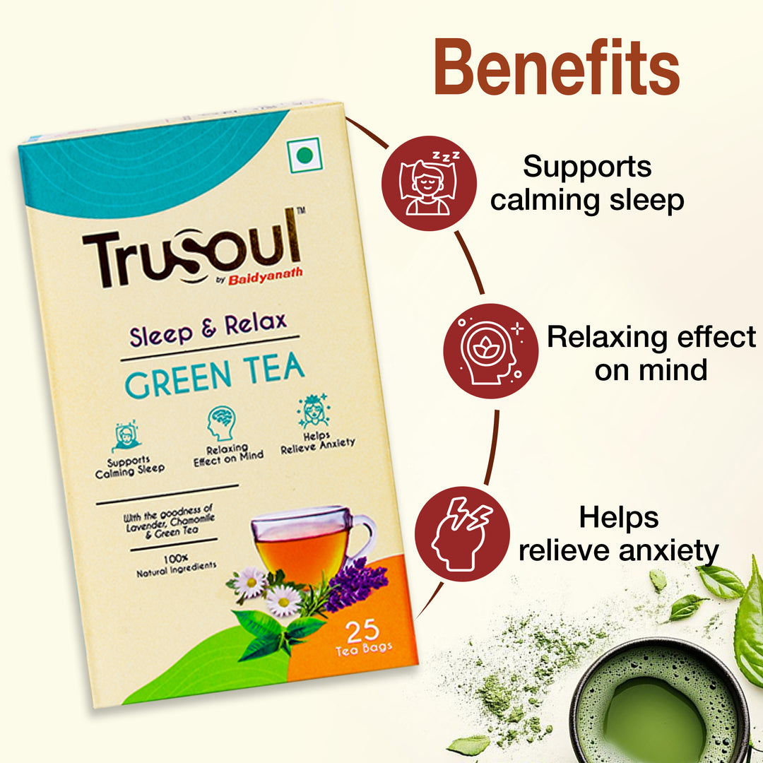 TruSoul By Baidyanath Natural Herbal Sleep and Relax Green Tea-25 bags