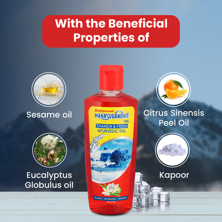 Baidyanath Mahasugandhit Tail – 200 ml Ayurvedic Oil | Helps to Calms the mind, Induces Deep Relaxation