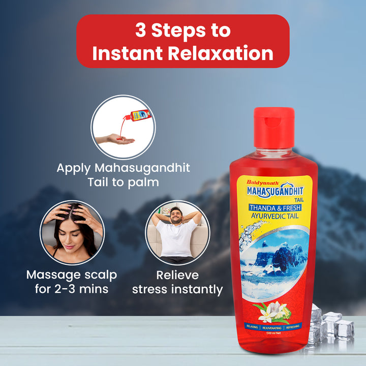 Baidyanath Mahasugandhit Tail – 500 ml Ayurvedic Oil | Helps to Calms the mind, Induces Deep Relaxation