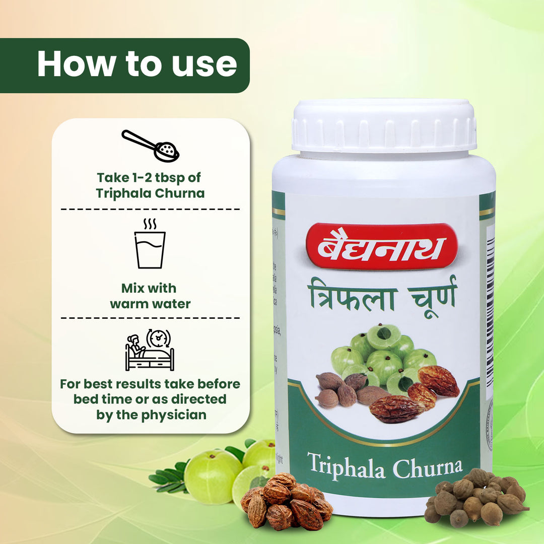 Baidyanath Triphala Churna- 240g | Help to Improve Bowel Movement & Indigestion, Constipation and Digestive Disorders