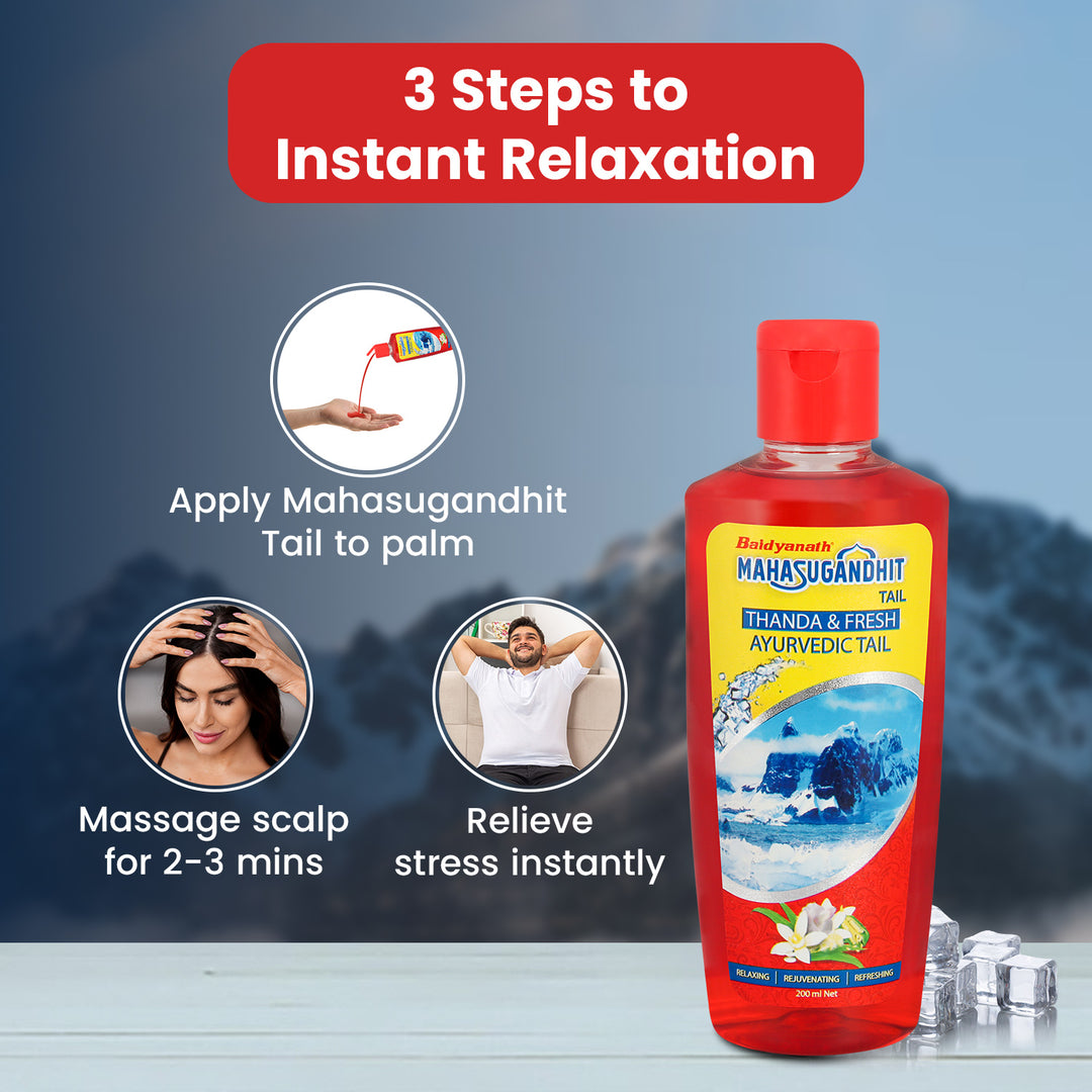 Baidyanath Mahasugandhit Tail – 200 ml Ayurvedic Oil | Helps to Calms the mind, Induces Deep Relaxation