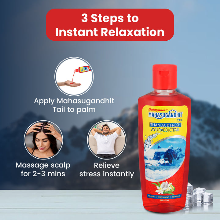 Baidyanath Mahasugandhit Tail – 200 ml Ayurvedic Oil | Helps to Calms the mind, Induces Deep Relaxation
