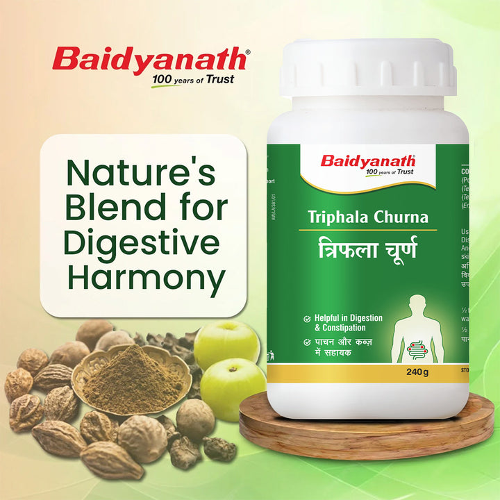 Baidyanath Triphala Churna- 240g | Help to Improve Bowel Movement & Indigestion, Constipation and Digestive Disorders