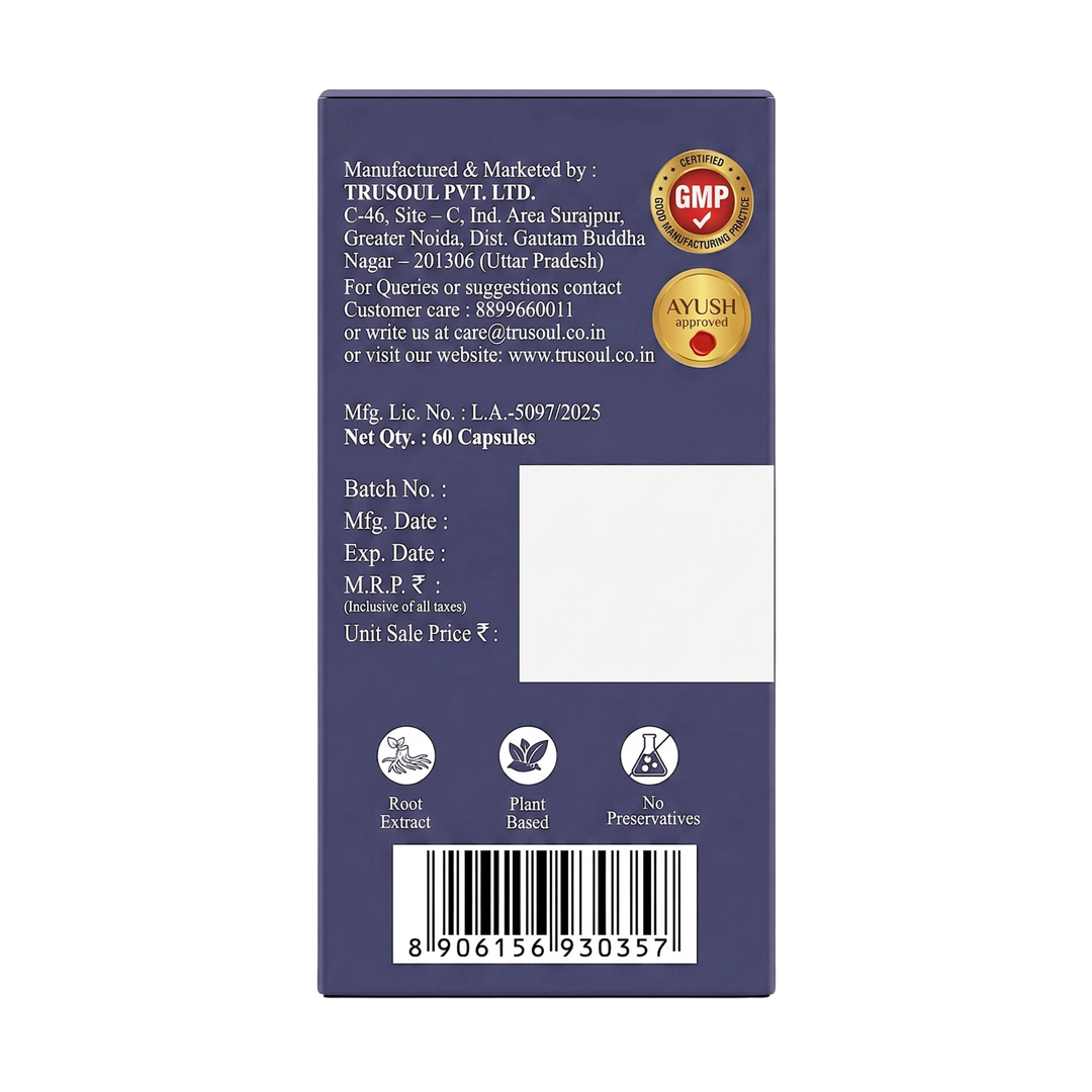 Trusoul By Baidyanath Ashwagandha - 60 Veg Capsules