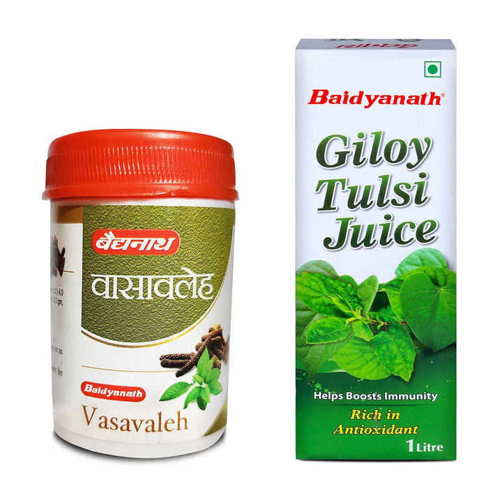 Baidyanath Asthma care combo- Giloy Tulsi Juice 1LT, Vasavaleha 120 GM  (Pack of 2)