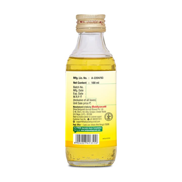Backside of baidyanath Badam tail bottle