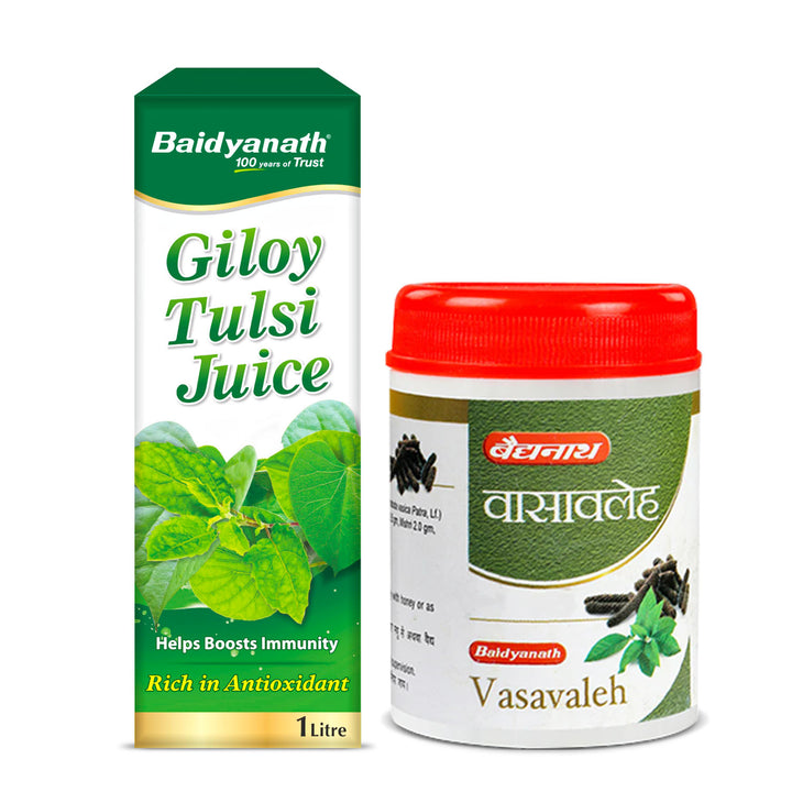 Baidyanath Asthma care combo- Giloy Tulsi Juice 1LT, Vasavaleha 120 GM  (Pack of 2)