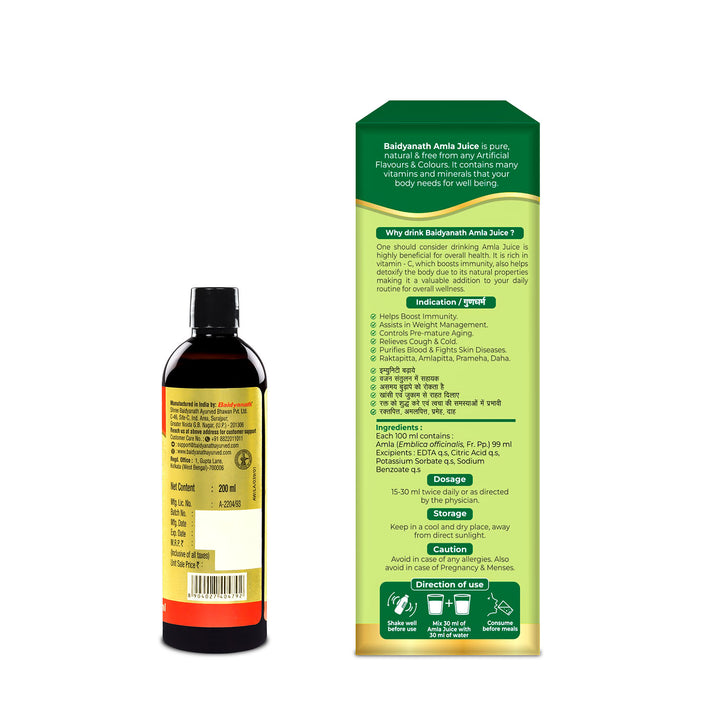 Baidyanath Hair Care Combo for Healthy Hair - Amla Juice 1 LT & Mahabhringraj Oil 200ml  (Pack of 2)