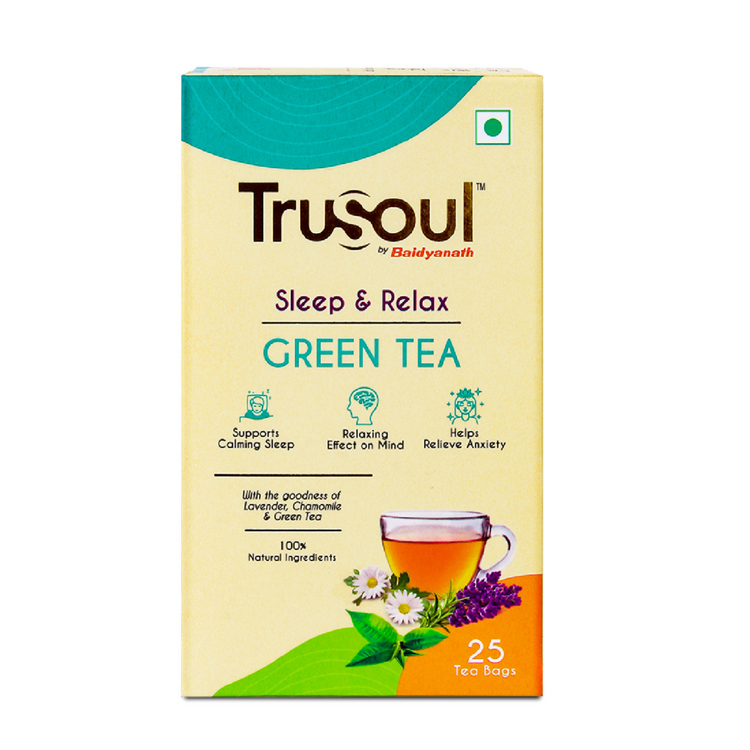 TruSoul By Baidyanath Natural Herbal Sleep and Relax Green Tea-25 bags