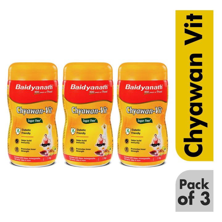 Baidyanath Sugarfree Chyawan Chyawanprash -Vit 1 Kg- With No Added Sugar- With Benefits Of Amla, Ashwagandha and Almonds| Ayurvedic Immunity Booster