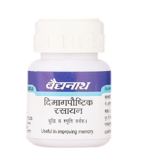 Baidyanath Dimag Paushtik Rasayan helps in improving memory 50 tablets.