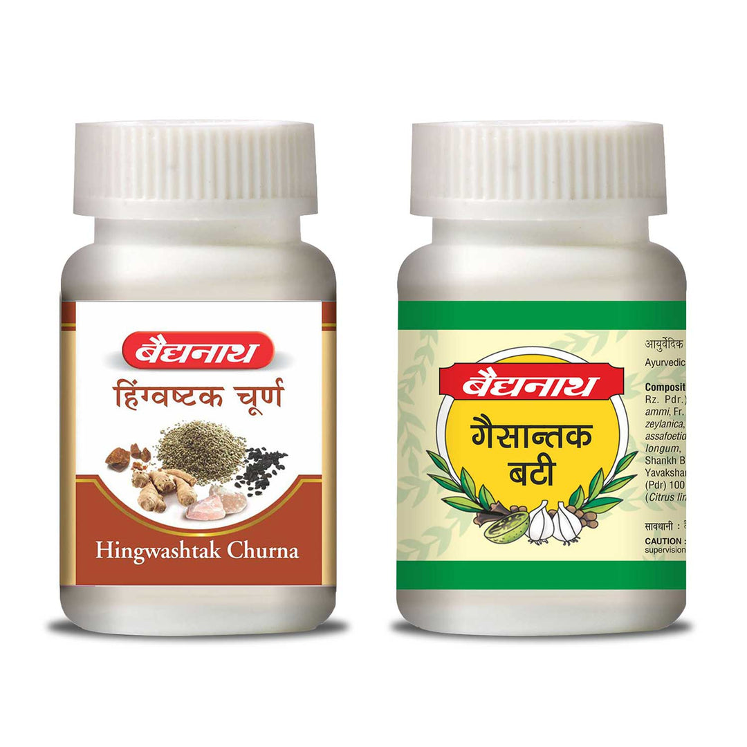 Baidyanath Gas & Flatulence Care Combo- Gaisantak Bati 100 GM, Hingwashtak Churna 120 GM  (Pack of 2)