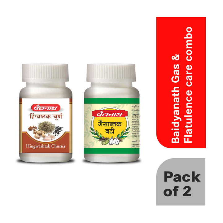 Baidyanath Gas & Flatulence Care Combo- Gaisantak Bati 100 GM, Hingwashtak Churna 120 GM  (Pack of 2)