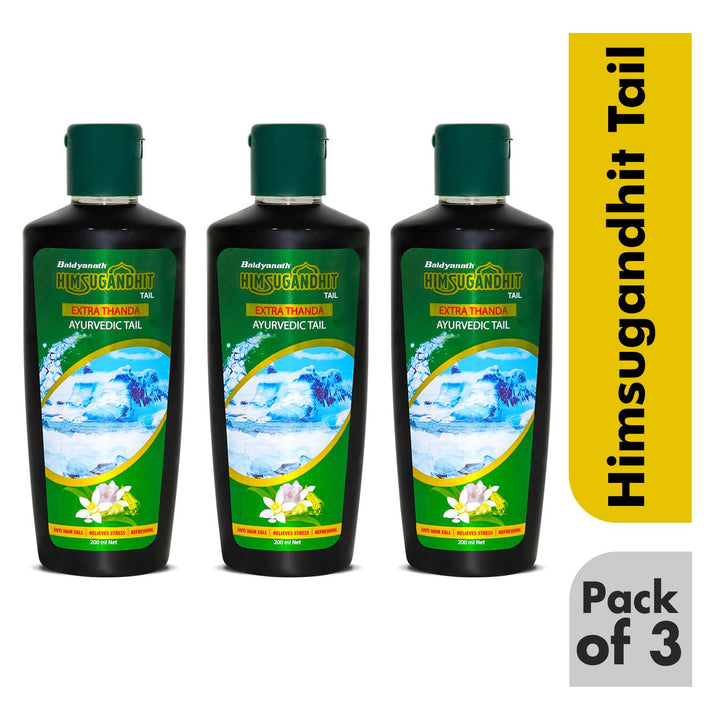 Baidyanath Himsugandhit Tail - 200 ml | Ayurvedic Thanda Tel | Helps to Relieve Headache, Fatigue,Tension & Sleeplessness | Relaxing & Refreshing Cooling Effect