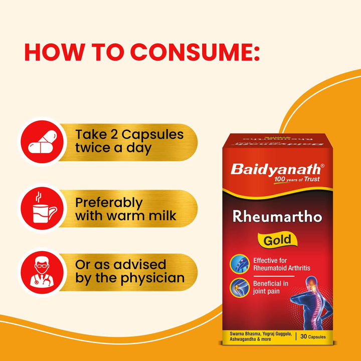 Baidyanath Rheumartho Gold (30 Capsules) | Enriched with Pure Gold